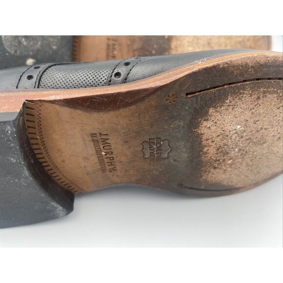 J Murphy By Johnston & Murphy Men’s Black Leather Brogue (Wingtip) Sz 10M - Picture 8 of 8